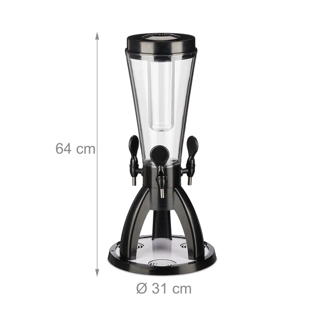 Relaxdays 4 L Biersäule Mit 3 Zapfhähnen – Bild 4