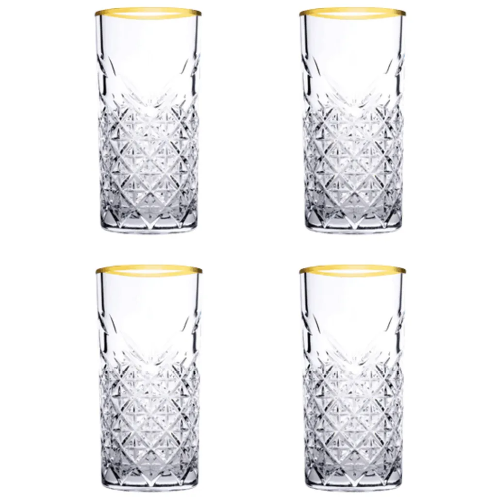 Pasabahce Timeless Golden Touch 4tlg Trinkglas Glas Tumbler 450ml 52800 – Bild 2