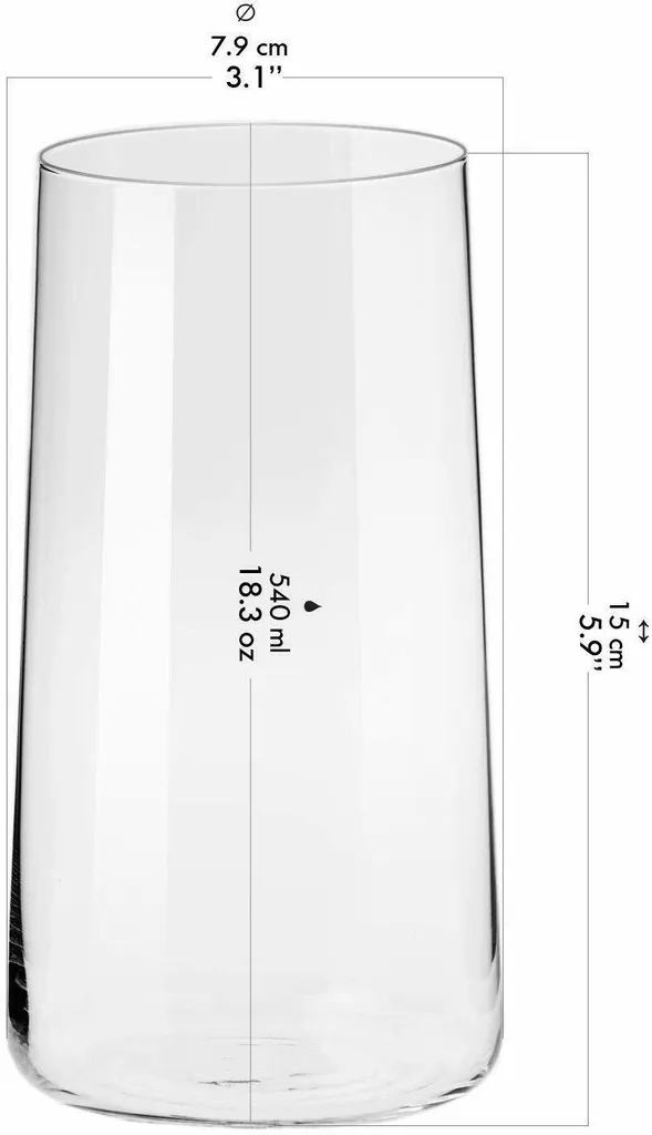 KROSNO Avant-Garde Longdrinkgläser, Set Von 6, 540 Ml – Bild 3