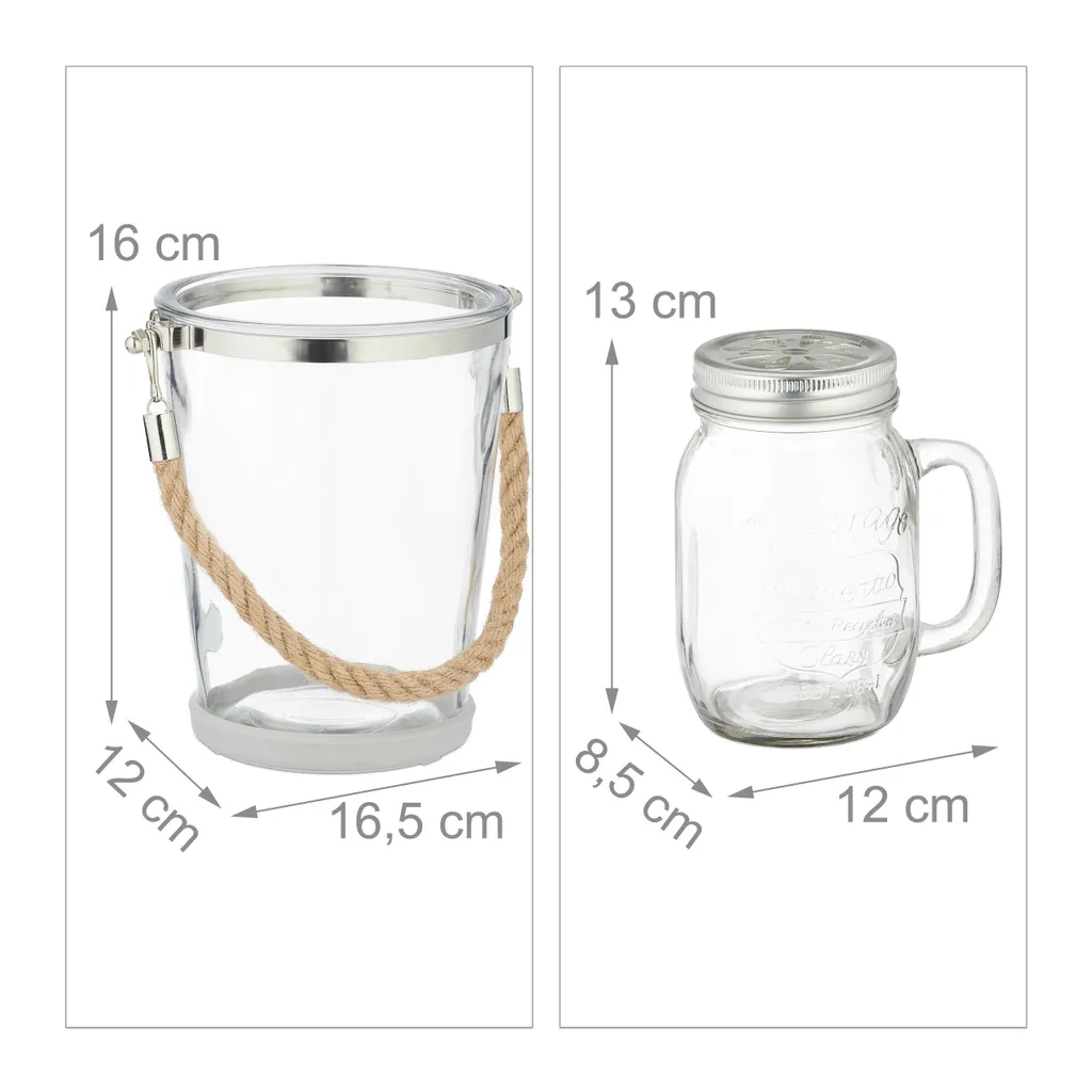 Relaxdays 4 Trinkgläser Mit Deckel Und Zubehör – Bild 4