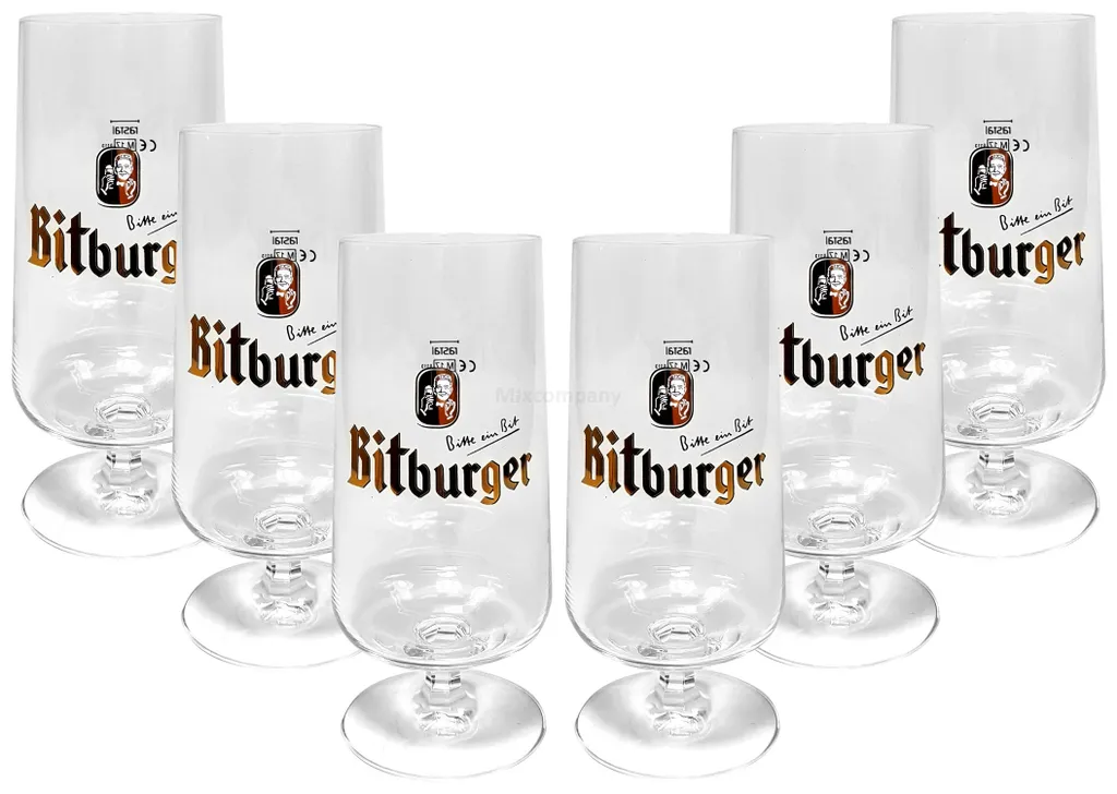 Bitburger Kelch Tulpen Glas Gläser-Set - 6x Biertulpen 0,3l Geeicht