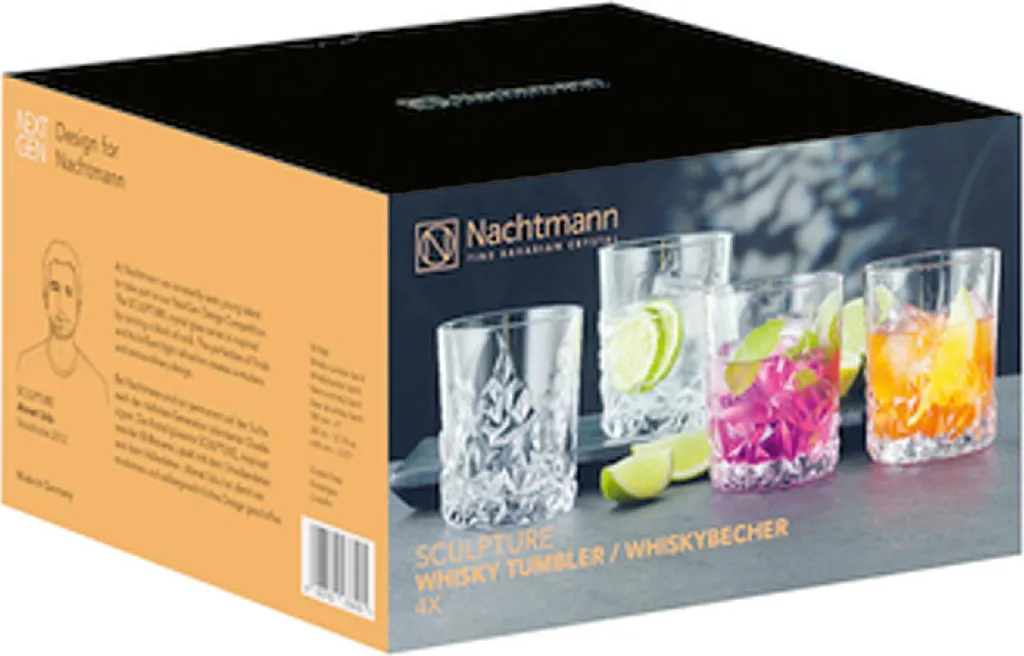 Nachtmann Whiskybecher Sculpture 365ml, Klar (4er Pack)