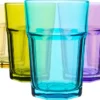 Rink Drink 6 Stück Farbige Gläser Highball-Set - Vibrant Multicolored Partei-Cocktail-Trinken Tumblers - 365ml - 6 Farben