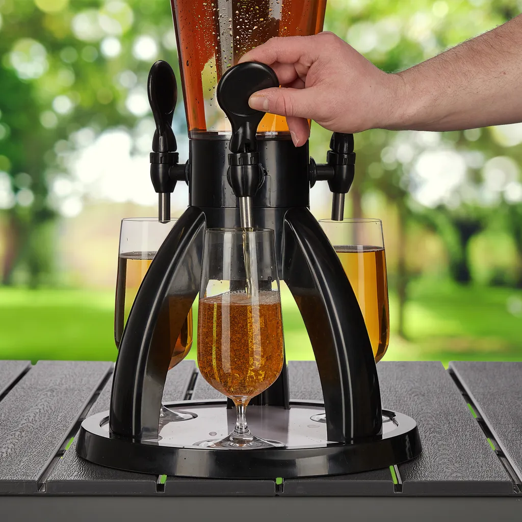 Relaxdays 4 L Biersäule Mit 3 Zapfhähnen – Bild 2