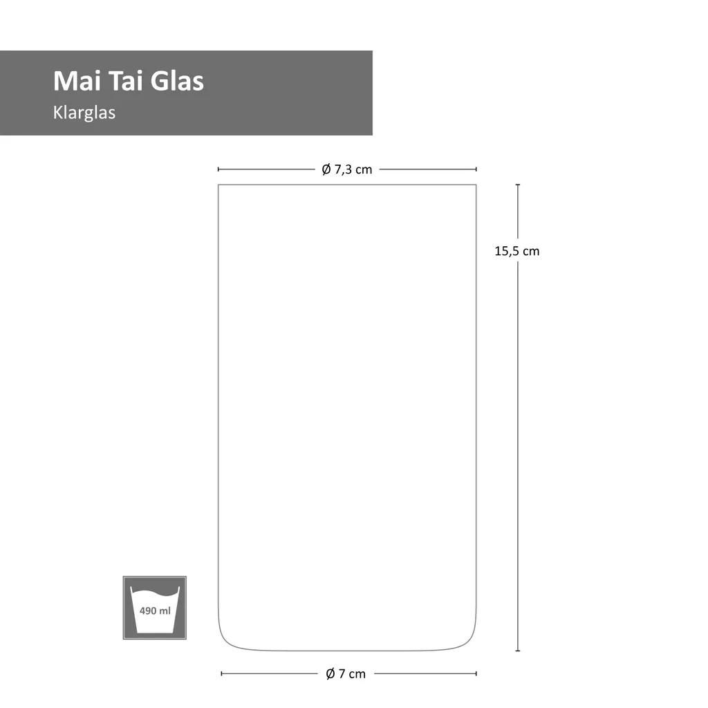 4x Mai Tai Glas 490 Ml Klarglas Cocktail-Kelch Tiki-Cocktail Rum-Longdrink Mai Tai Glass – Bild 9