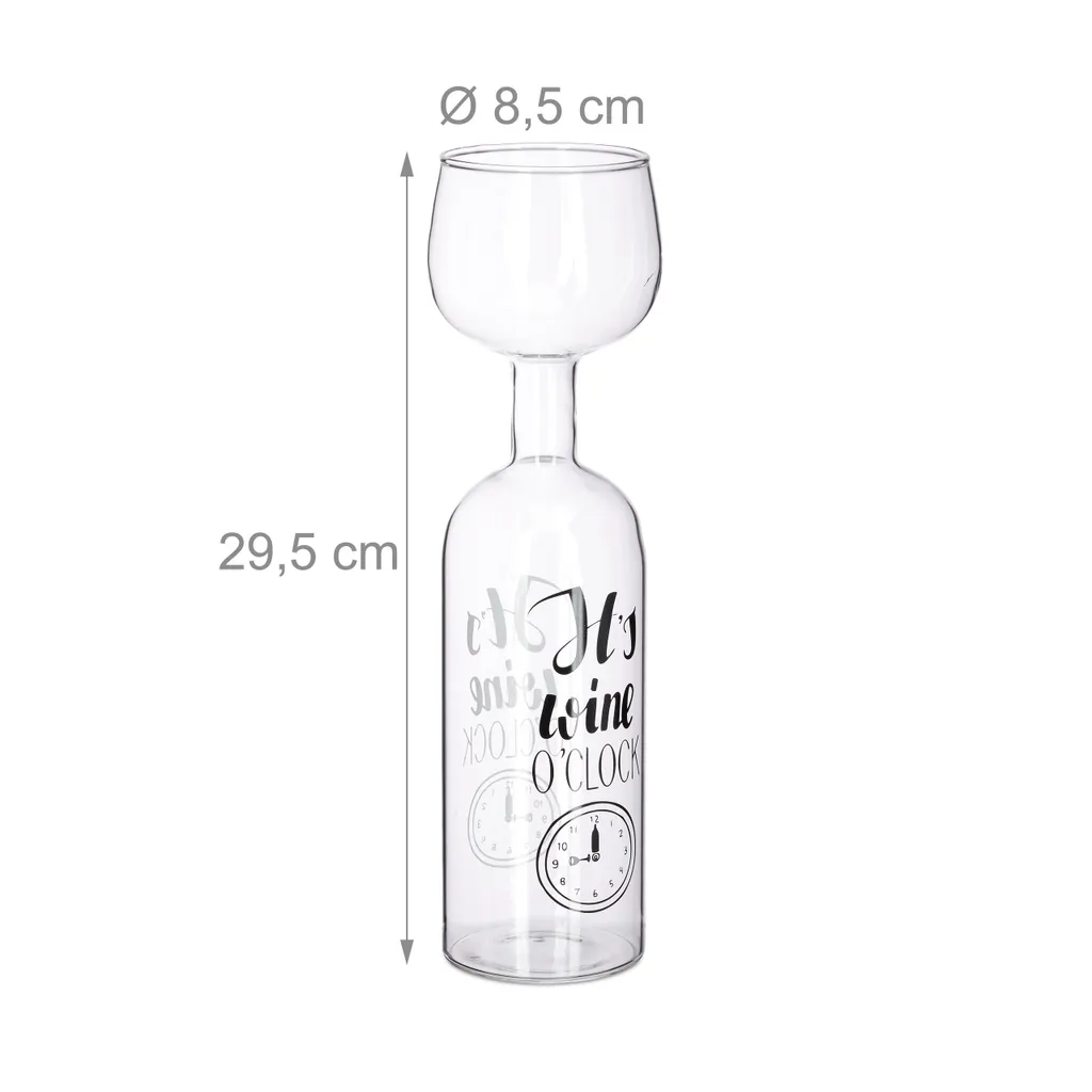 Relaxdays Weinflasche Glas Aufsatz 750 Ml – Bild 4