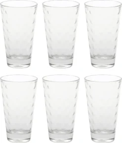 LEONARDO 012684 Optic Longdrinkbecher, Glas, 300 Ml, Ø 8 X 13 Cm, Klar (6 Stück)