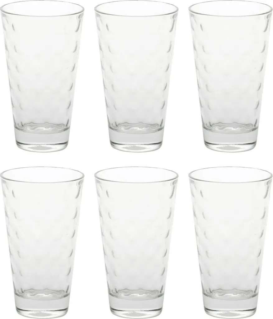LEONARDO 012684 Optic Longdrinkbecher, Glas, 300 Ml, Ø 8 X 13 Cm, Klar (6 Stück)