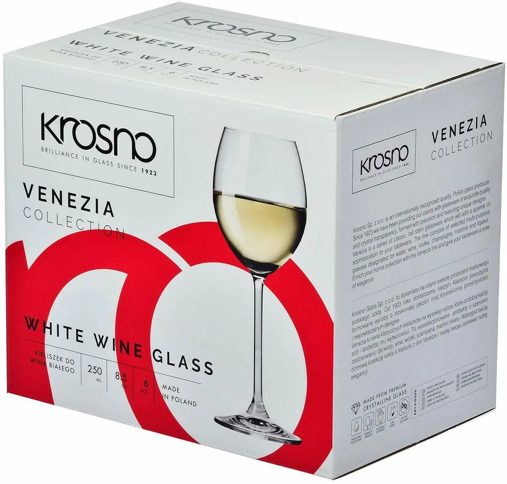 KROSNO Venezia Weißweinglas, 6er-Set, 250 Ml – Bild 8