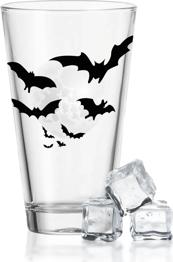 Leonardo Wasserglas Mit UV-Druck "Fledermausschwarm" Für Halloween