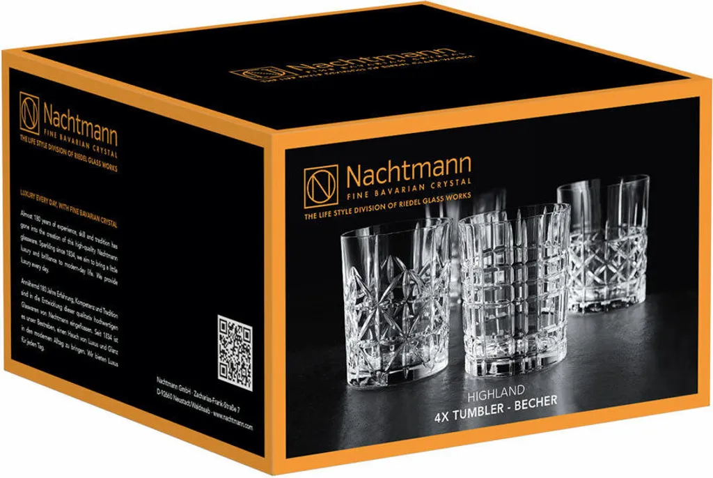 Nachtmann Whiskybecher Highland 345ml H:10,2cm, Klar (4er Pack) – Bild 7