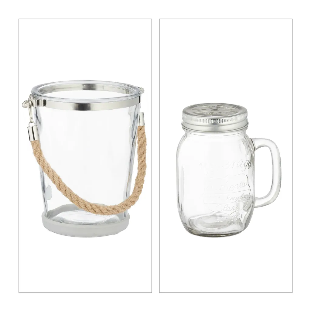 Relaxdays 4 Trinkgläser Mit Deckel Und Zubehör – Bild 9