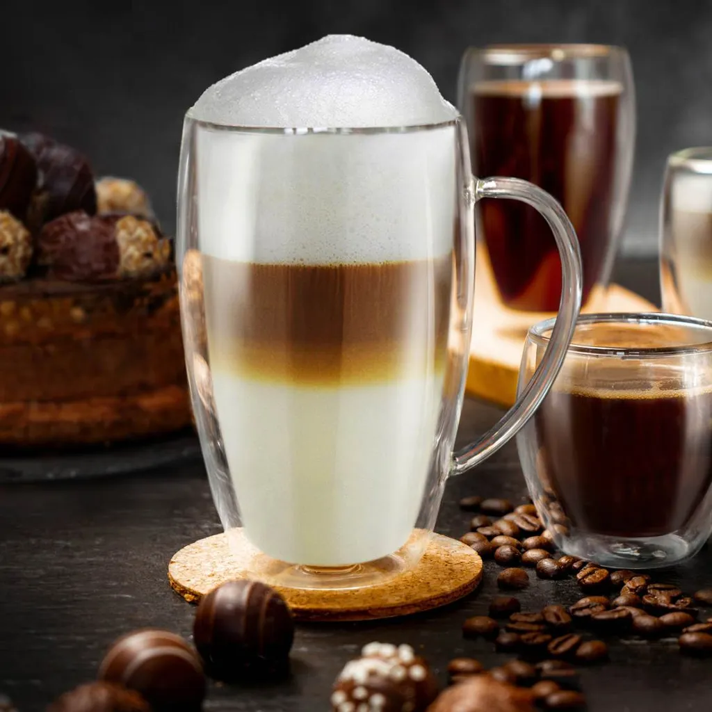 Thermoglas Mit Henkel „DG-SHH“ 400 Ml,4er Set – Bild 2