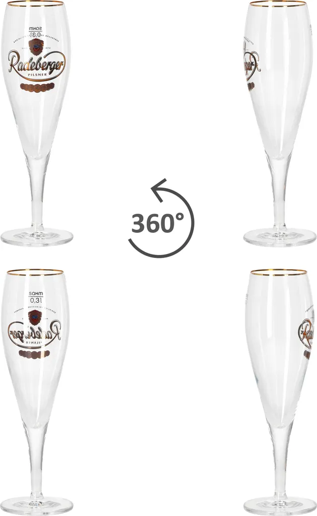 Van Well 6x Radeberger Pilsener Biergläser 0,3L Geeicht Pilstulpe Bierpokal Beer – Bild 4