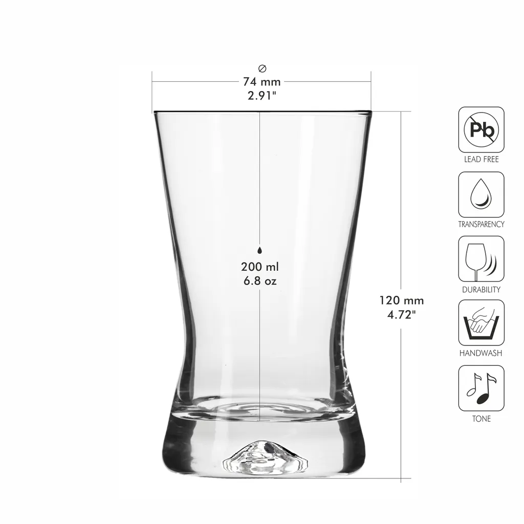 KROSNO X-Line Wassergläser, 6er-Set, 200 Ml – Bild 2