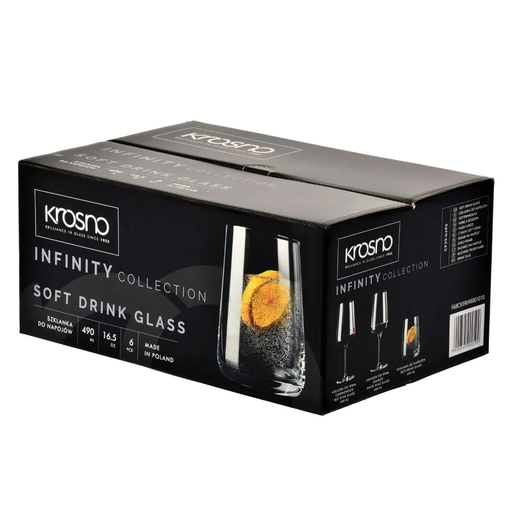KROSNO Infinity Gläser Für Wasser, Getränke Und Säfte, 6er-Set, 490 Ml – Bild 9