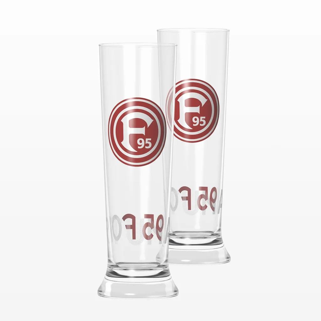 Fortuna Düsseldorf Weizenbierglas 2er-Set Fussball Klar – Bild 2