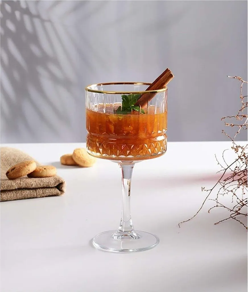 Pasabahce Pasabahace Elysia Golden Touch Kelchglas 4er Set Weingläser, Cocktails, 500 Ml – Bild 3