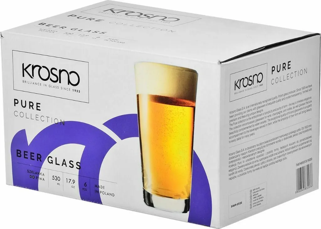 KROSNO Pure Weizen Biergläser, 6er-Set, 530 Ml – Bild 12