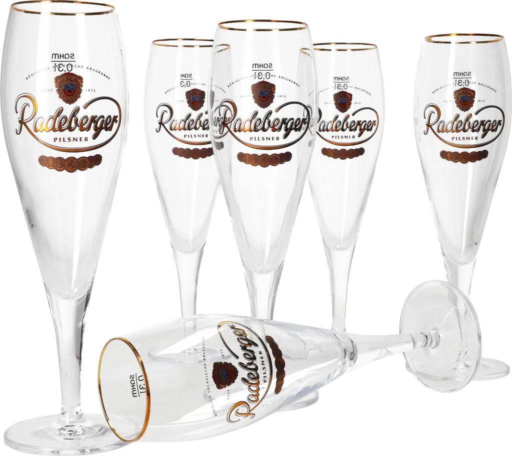 Van Well 6x Radeberger Pilsener Biergläser 0,3L Geeicht Pilstulpe Bierpokal Beer – Bild 2