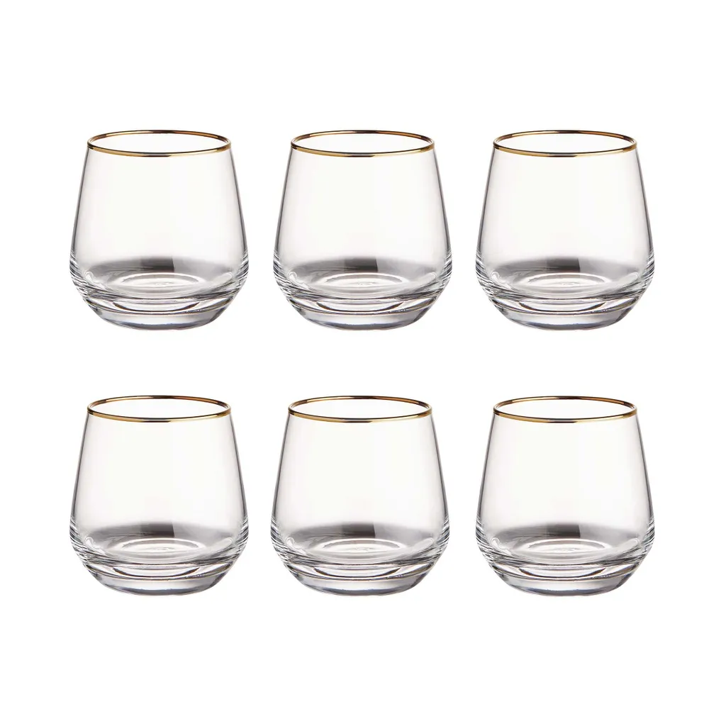 BUTLERS TOUCH OF GOLD 6x Gläser Mit Goldrand 345ml
